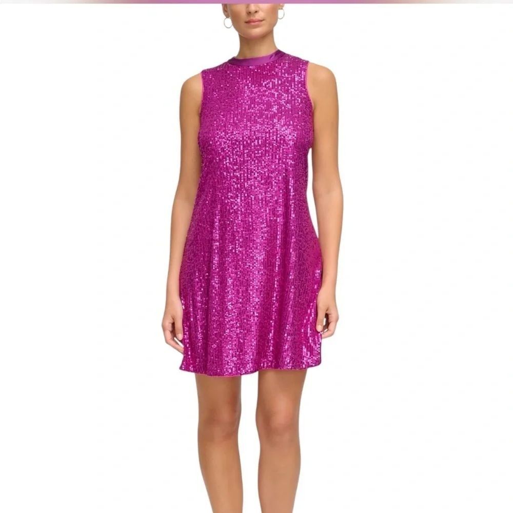 Kensie Fuchsia Sequin Mini Dress